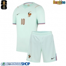 Maglie da calcio Francia Kylian Mbappe #10 Seconda Maglia Bambino Mondiali 2026  Manica Corta (+ Pantaloni corti)